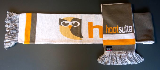 HootSuite Scarf at SXSW by Scott Beale, on Flickr - https://www.flickr.com/photos/laughingsquid/8559557381