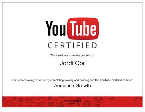 Certificado Youtube