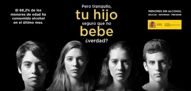 La campaña "menores sin alcohol", obra de Portavoz para el Gobierno de España