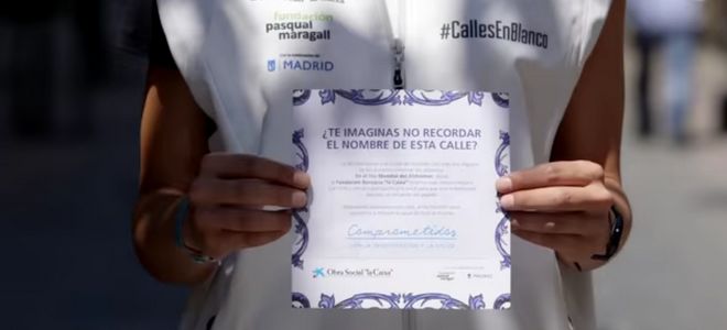 "Calles en Blanco", la acción que apunta a que los madrileños se pongan en la piel de un enfermo de alzhéimer