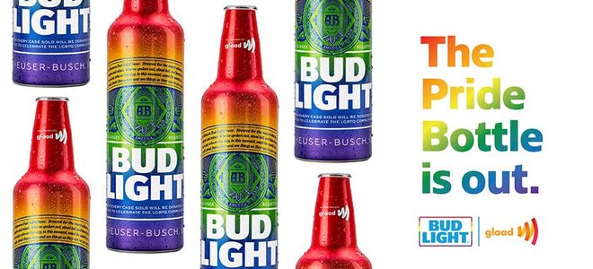 La botella arcoíris que Bud Light lanza con motivo del Orgullo LGBTQ