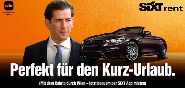 En este anuncio, Sixt manda de vacaciones al excanciller austriaco Sebastian Kurz