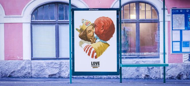 Burger King celebra el amor y le da un beso a McDonald's