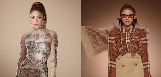 Shakira se luce en la campaña de Navidad de Burberry con un espectacular vestido de transparencias